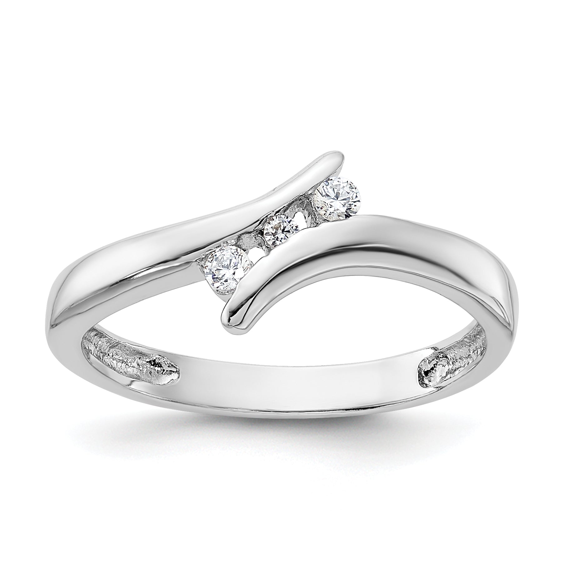 Sterling Silver Rhodium Plated CZ Ring Main image