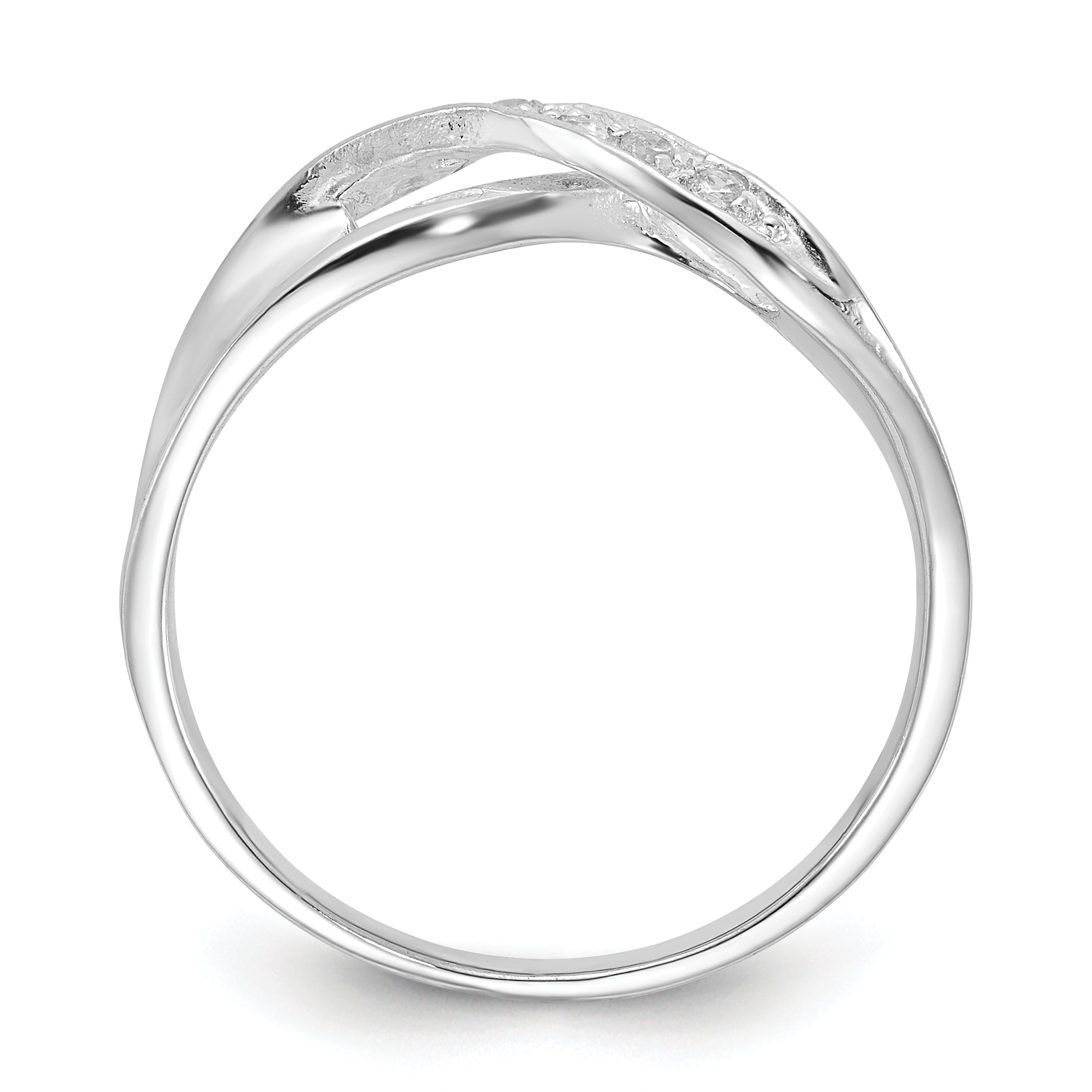 Sterling Silver CZ Twist Ring Secondary image