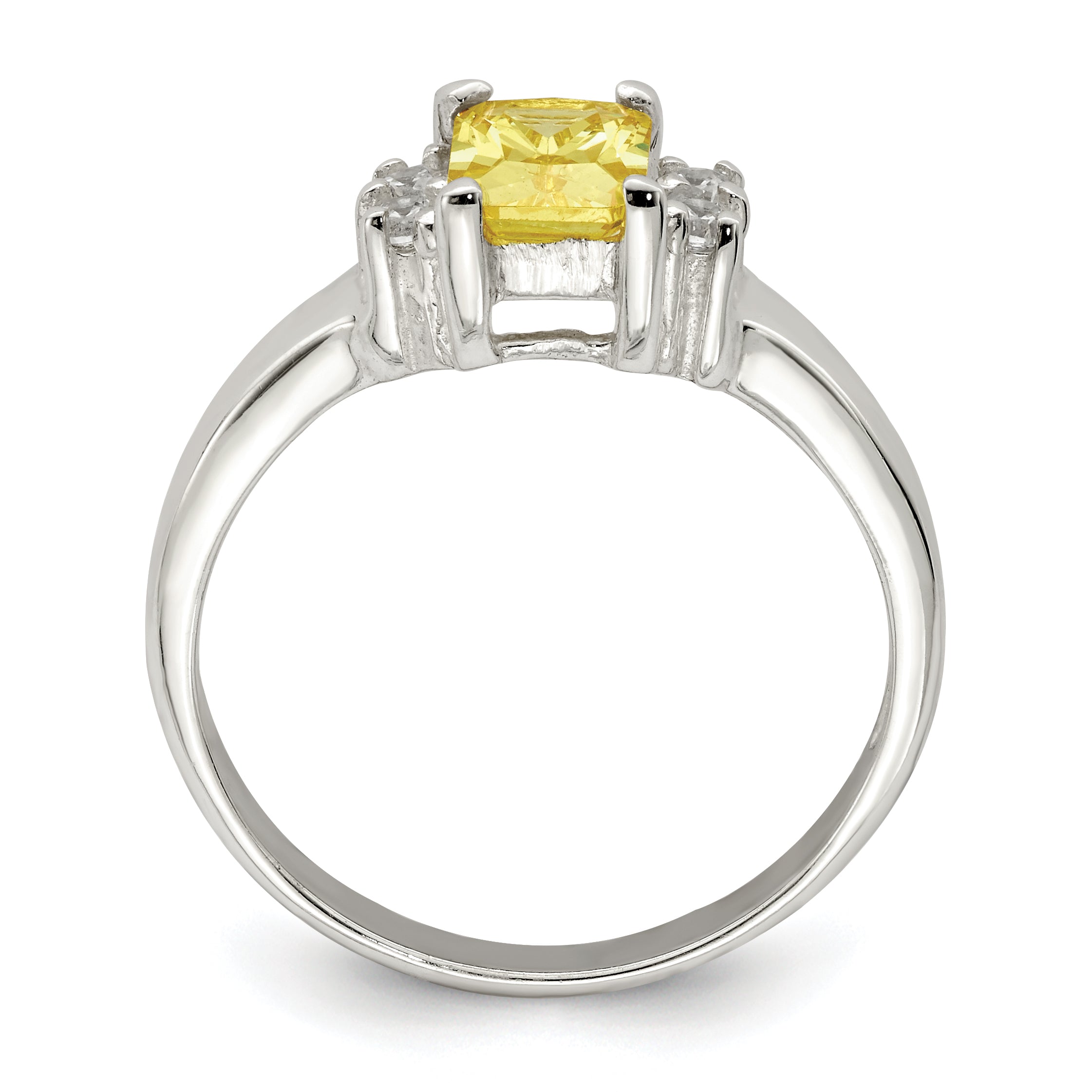 Sterling Silver Yellow & White CZ Ring Secondary image