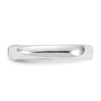 Sterling Silver Red Oval CZ Half Bezel Ring