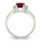 Sterling Silver Red & White CZ Ring