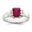 Sterling Silver Red & White CZ Ring