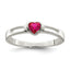 Sterling Silver Red CZ Heart Ring