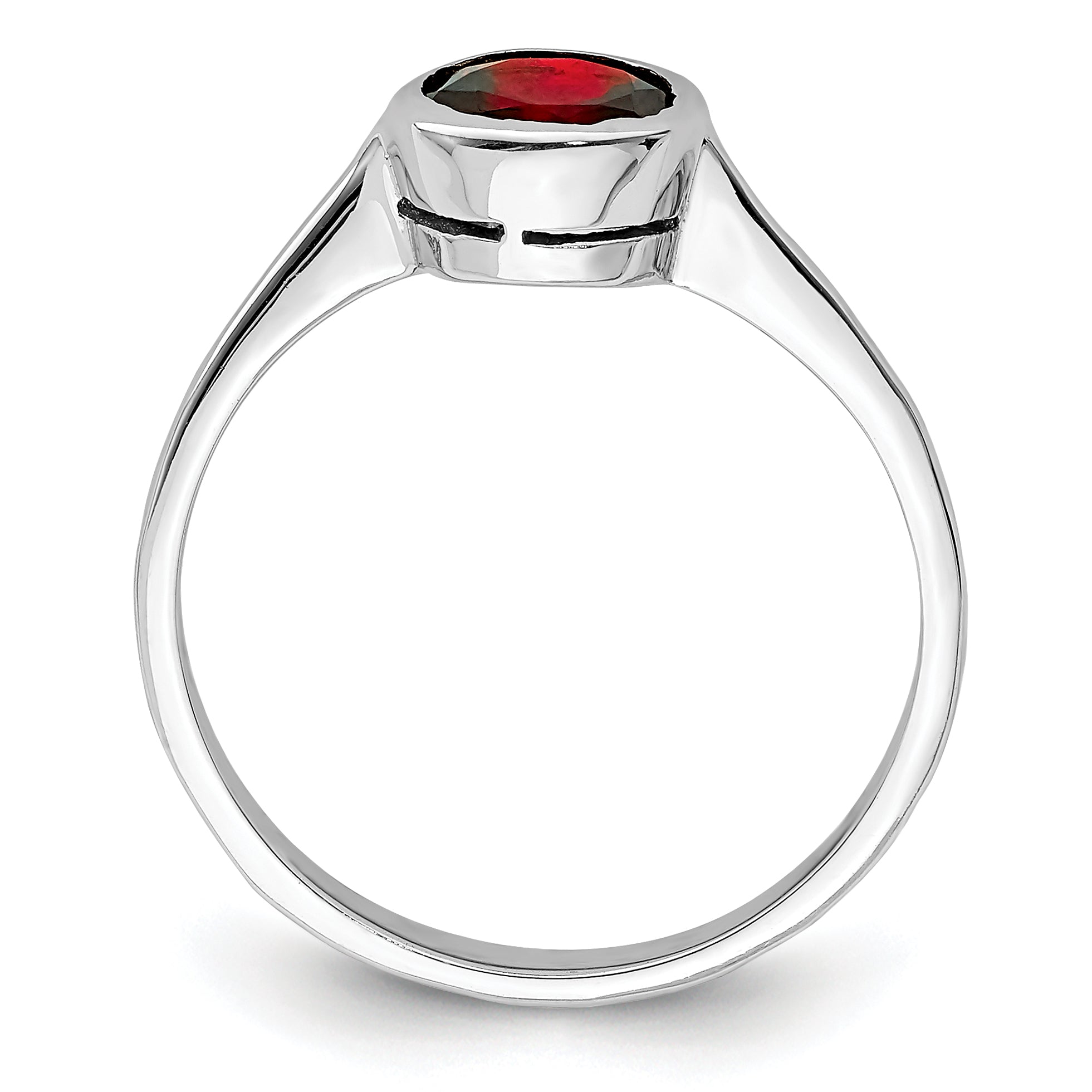 Sterling Silver Rhodium-plated Garnet Ring Secondary image