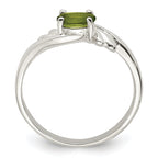 Sterling Silver Lime Green Oval CZ Ring
