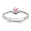 Sterling Silver Pink Round Bezel CZ Ring