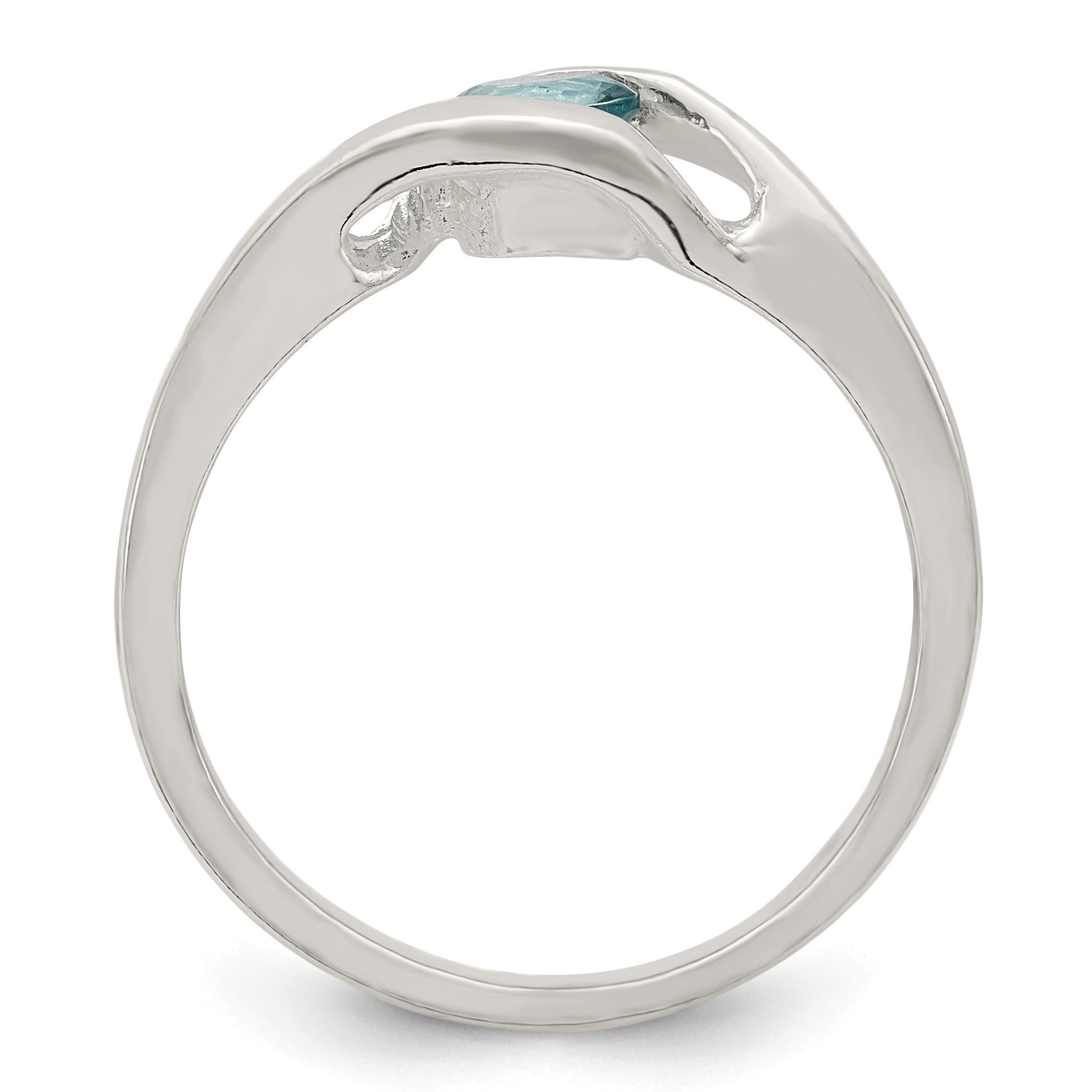 Sterling Silver Blue Glass Ring Secondary image