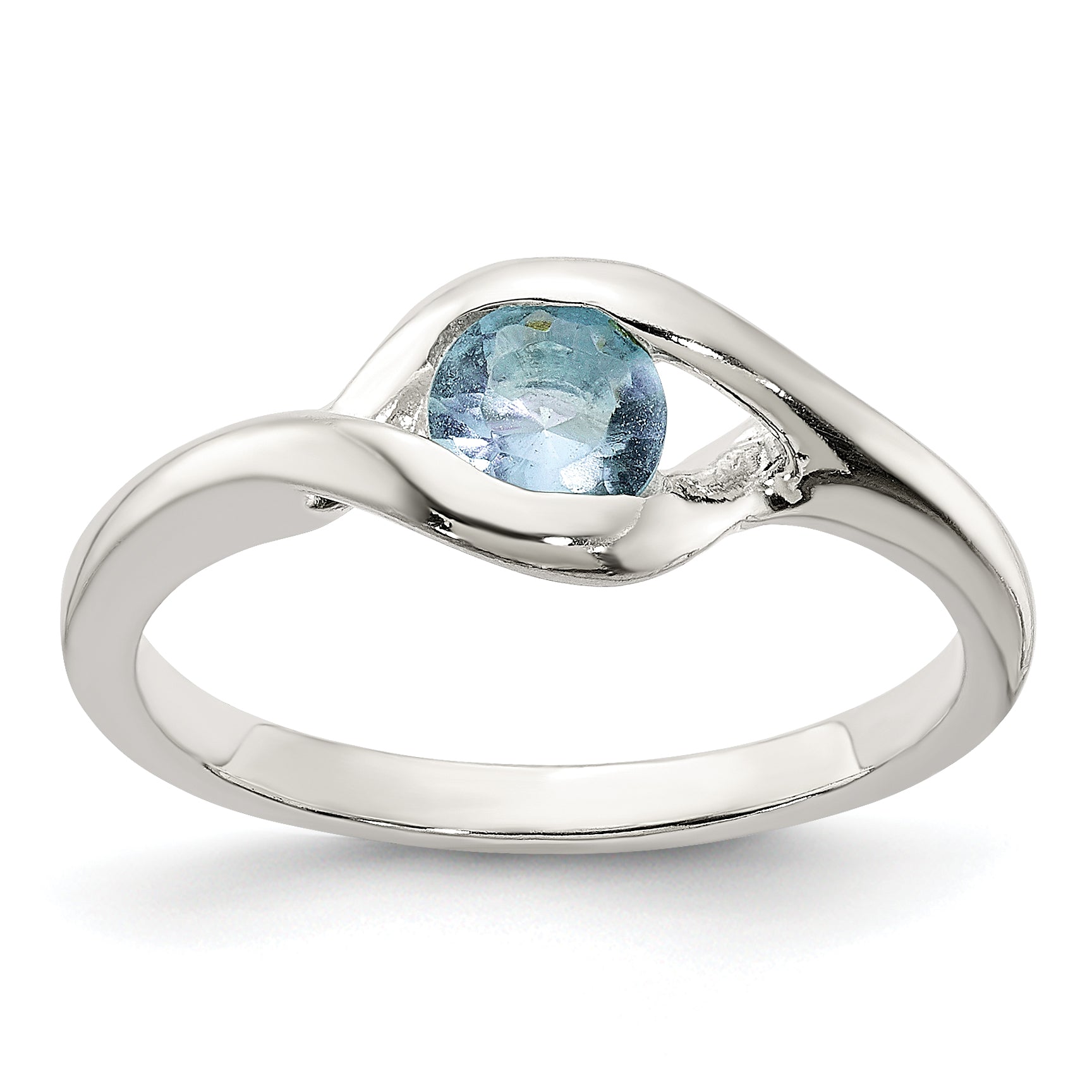 Sterling Silver Blue Glass Ring Main image