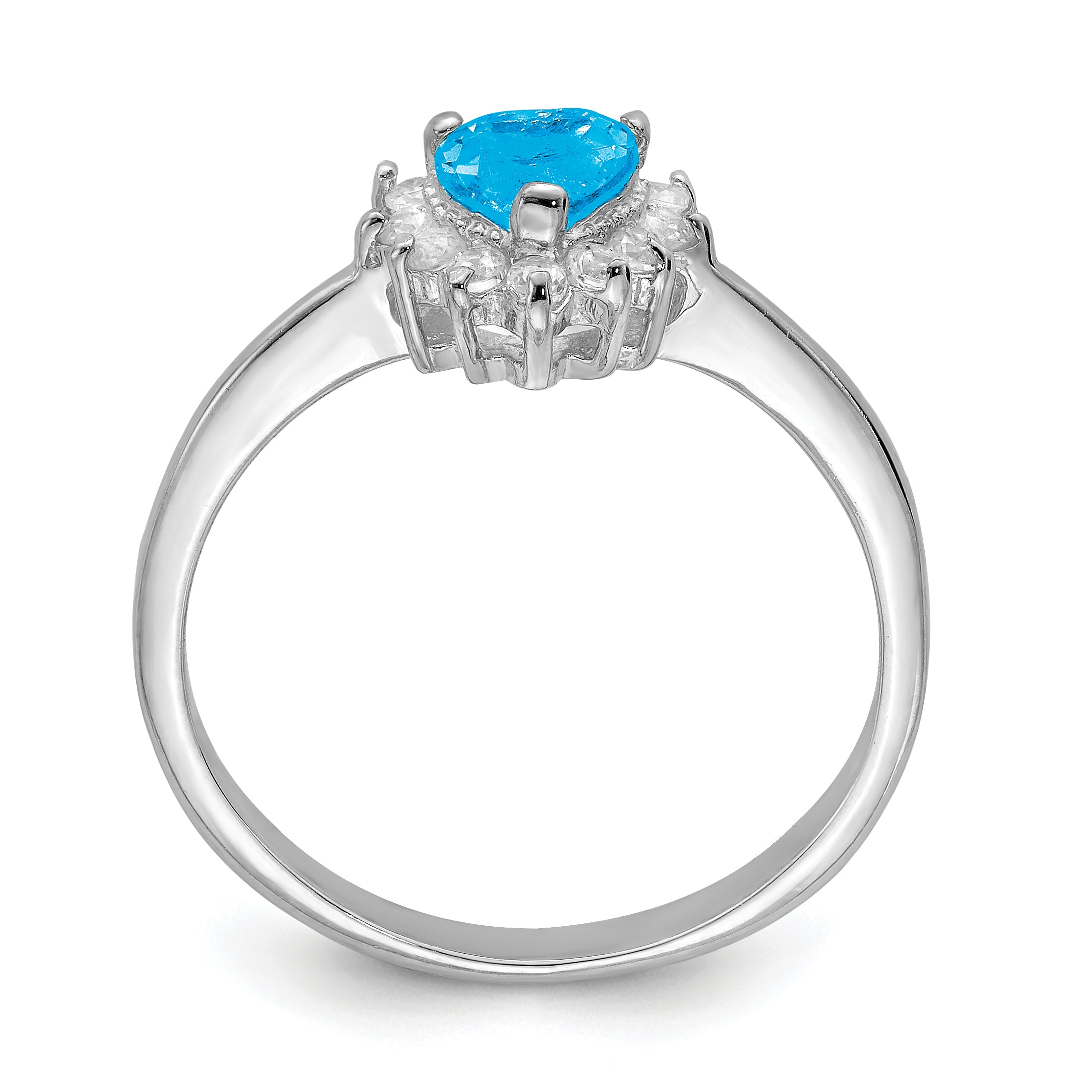 Sterling Silver Rhodium Blue Topaz Ring Secondary image