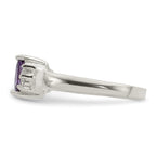 Sterling Silver Purple & White Cubic Zirconi Ring