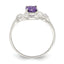 Sterling Silver Purple Oval Cubic Zirconi Ring