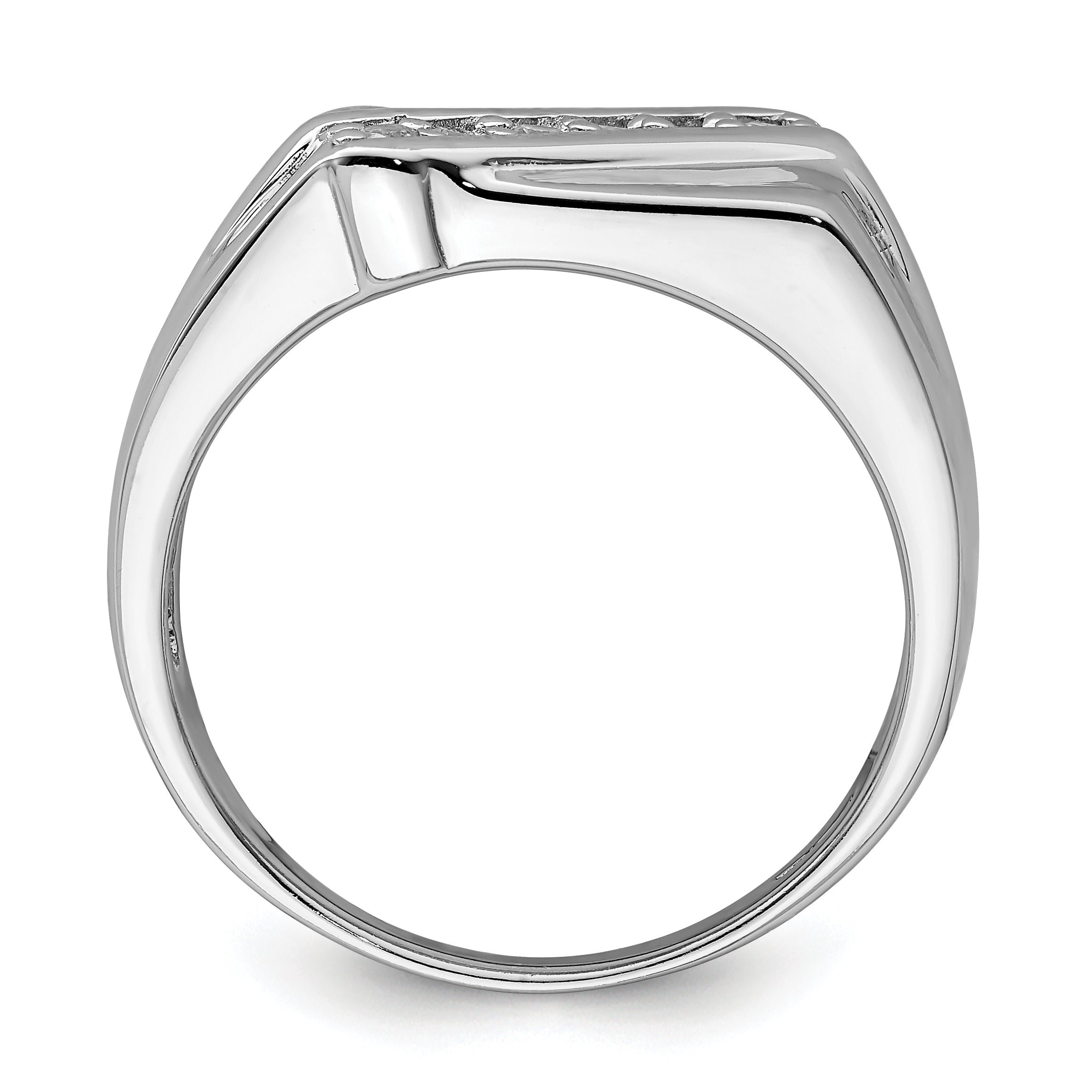 Sterling Silver Rhodium Plated Fancy CZ Ring Secondary image