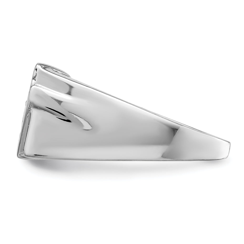 Sterling Silver Rhodium Plated Fancy CZ Ring