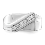 Sterling Silver Rhodium Plated Fancy CZ Ring