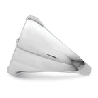 Sterling Silver Rhodium Plated Black Simulated Onyx & CZ Ring