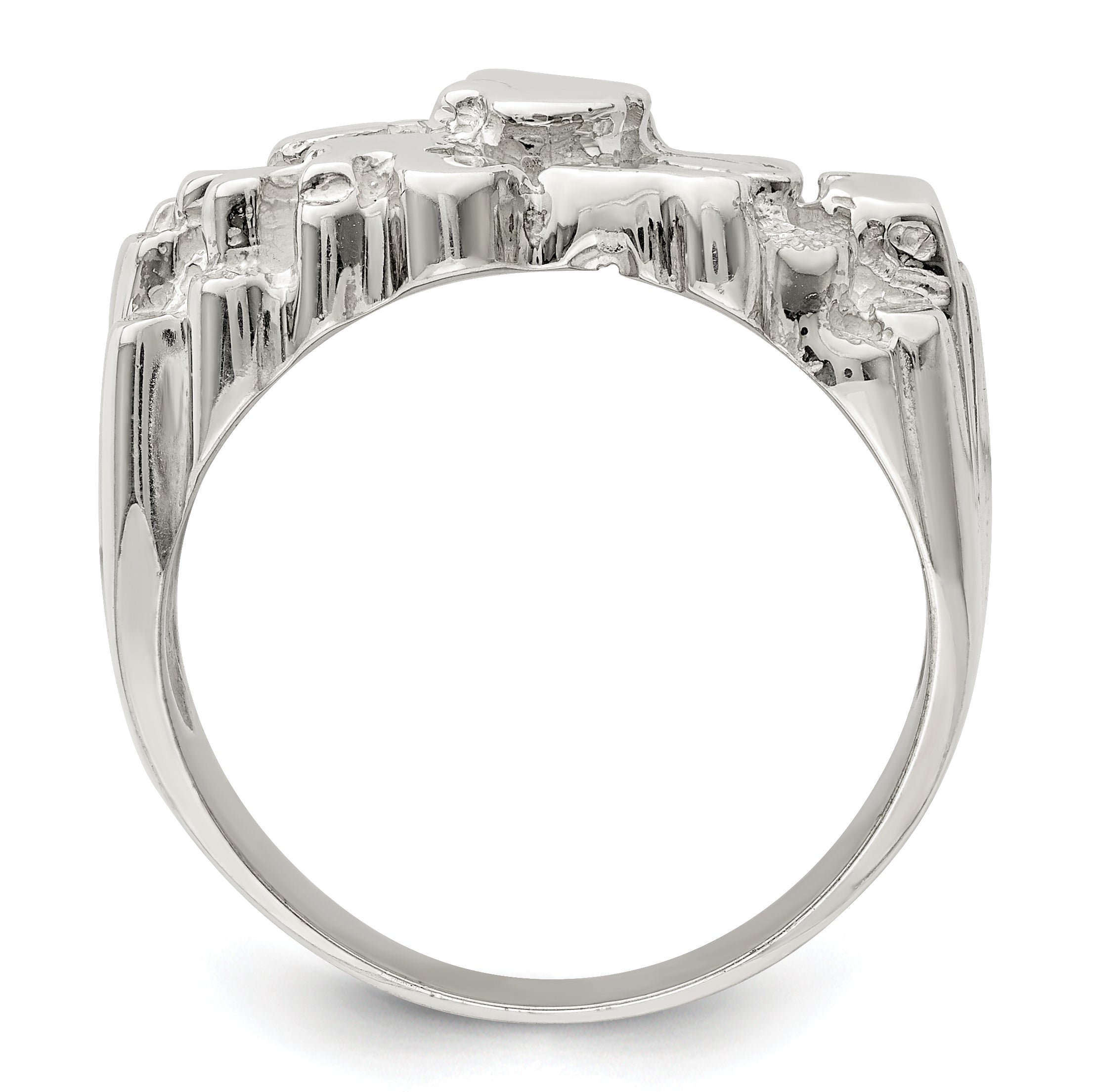 Sterling Silver Men's Nugget Ring Secondary image