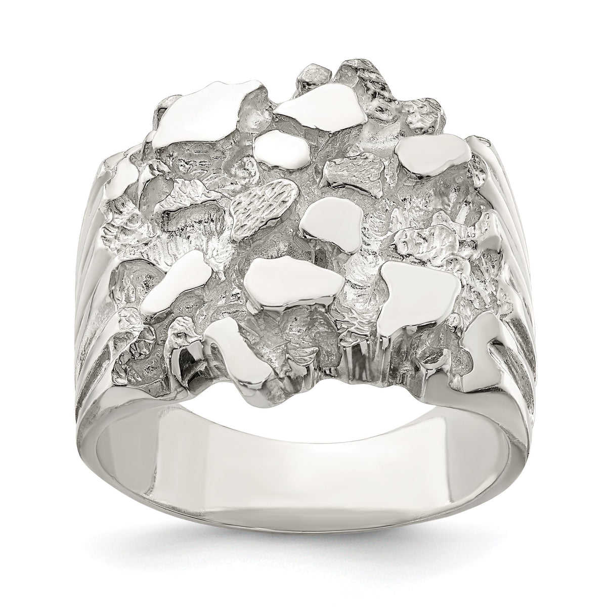Sterling Silver Men's Nugget Ring - Sophia Jewelers Main image