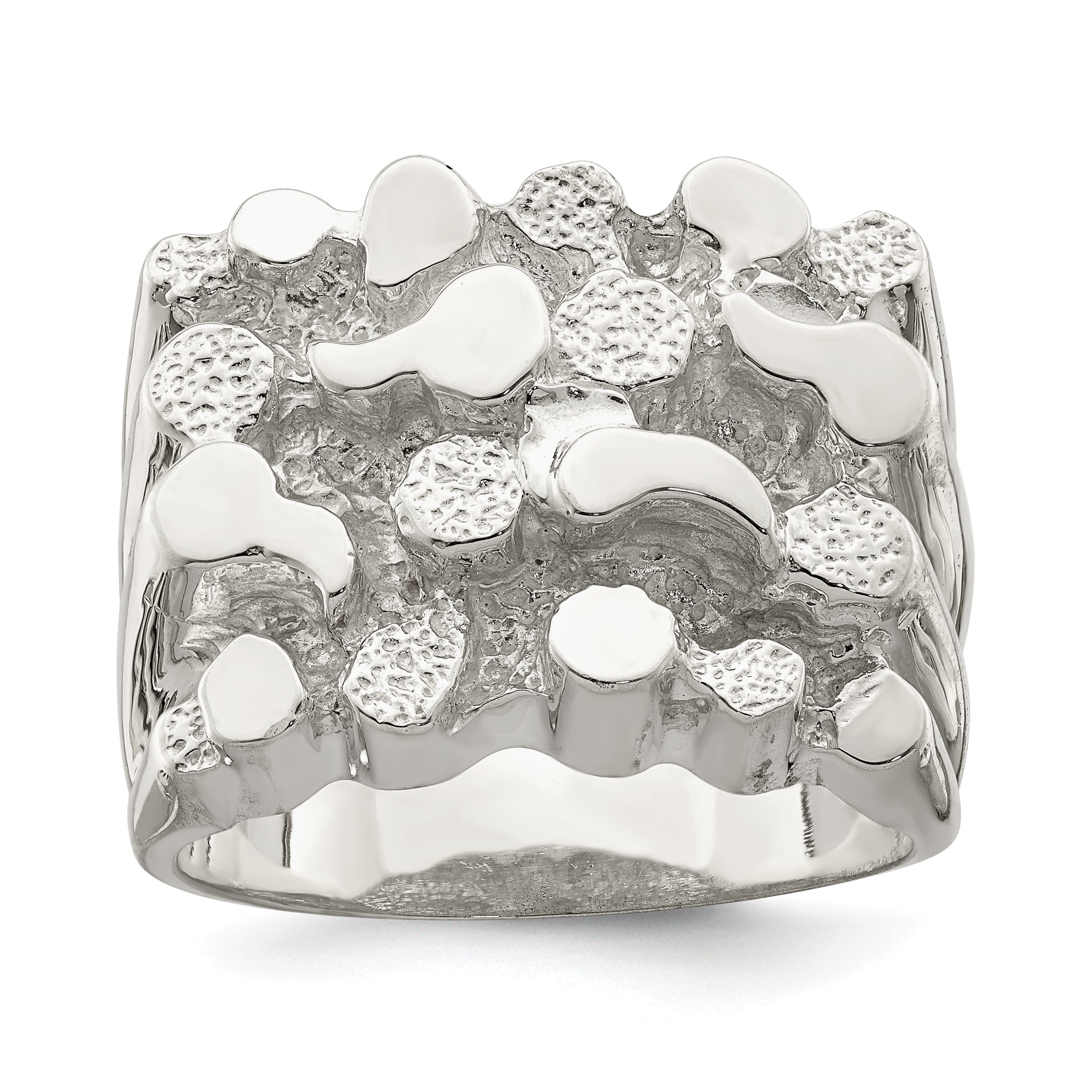 Sterling Silver Men's Nugget Ring Main image