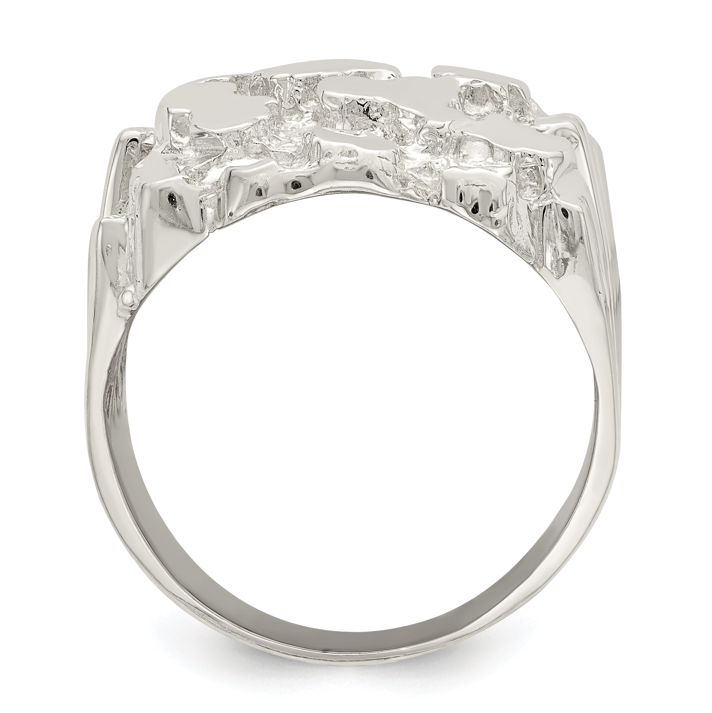 Sterling Silver Men's Nugget Ring Secondary image