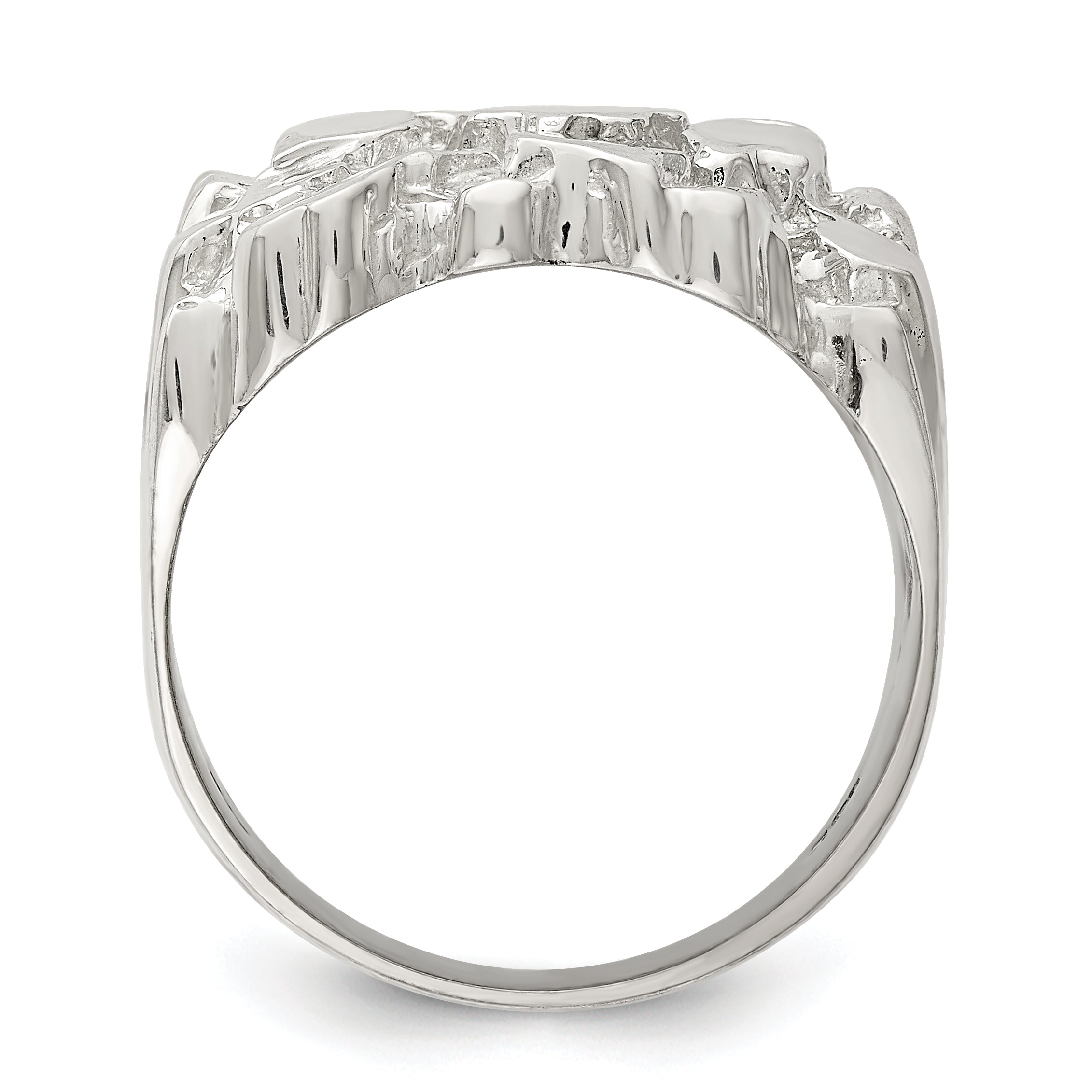 Sterling Silver Men's Nugget Ring Secondary image