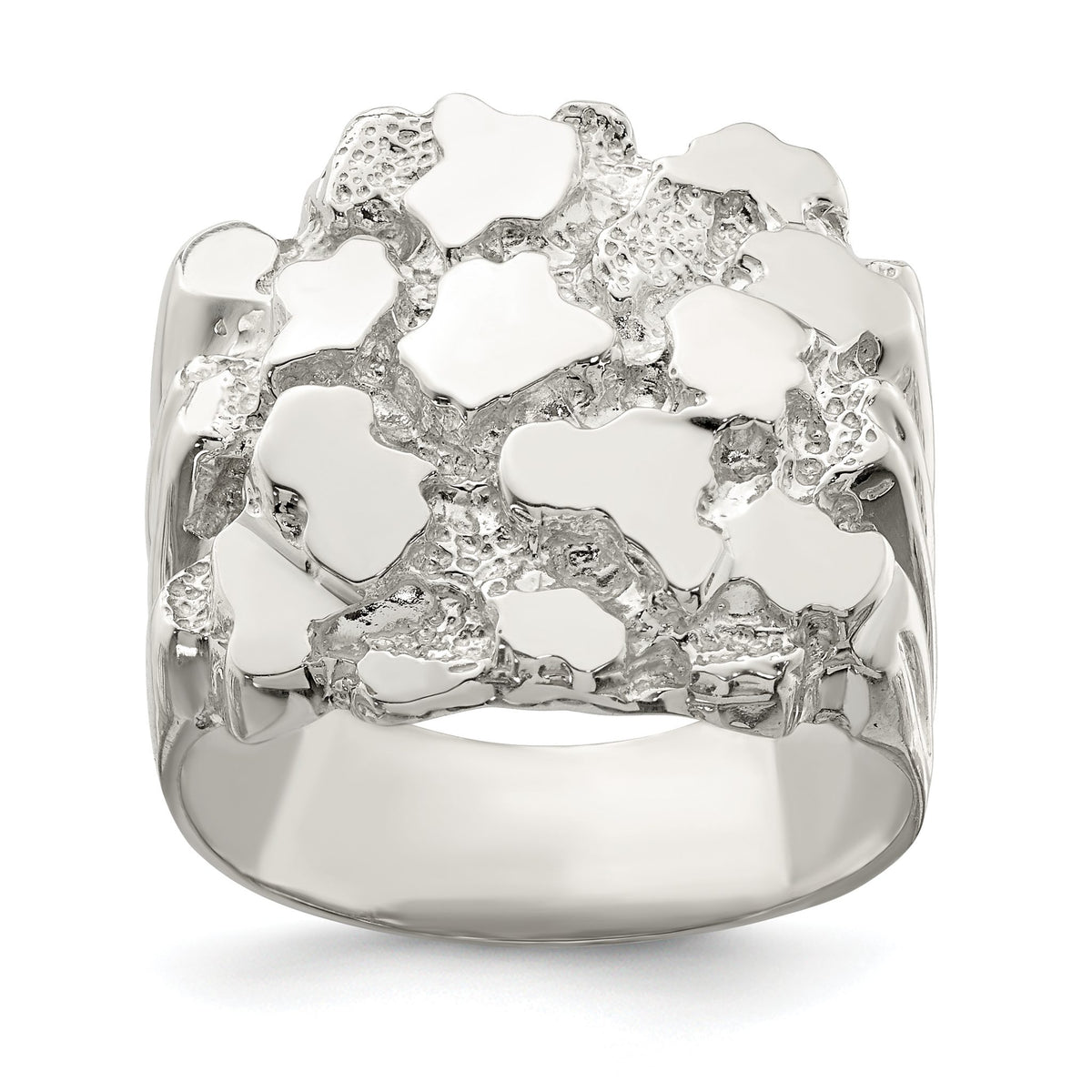 Sterling Silver Men's Nugget Ring, Size 9–11 - Sophia Jewelers Main image