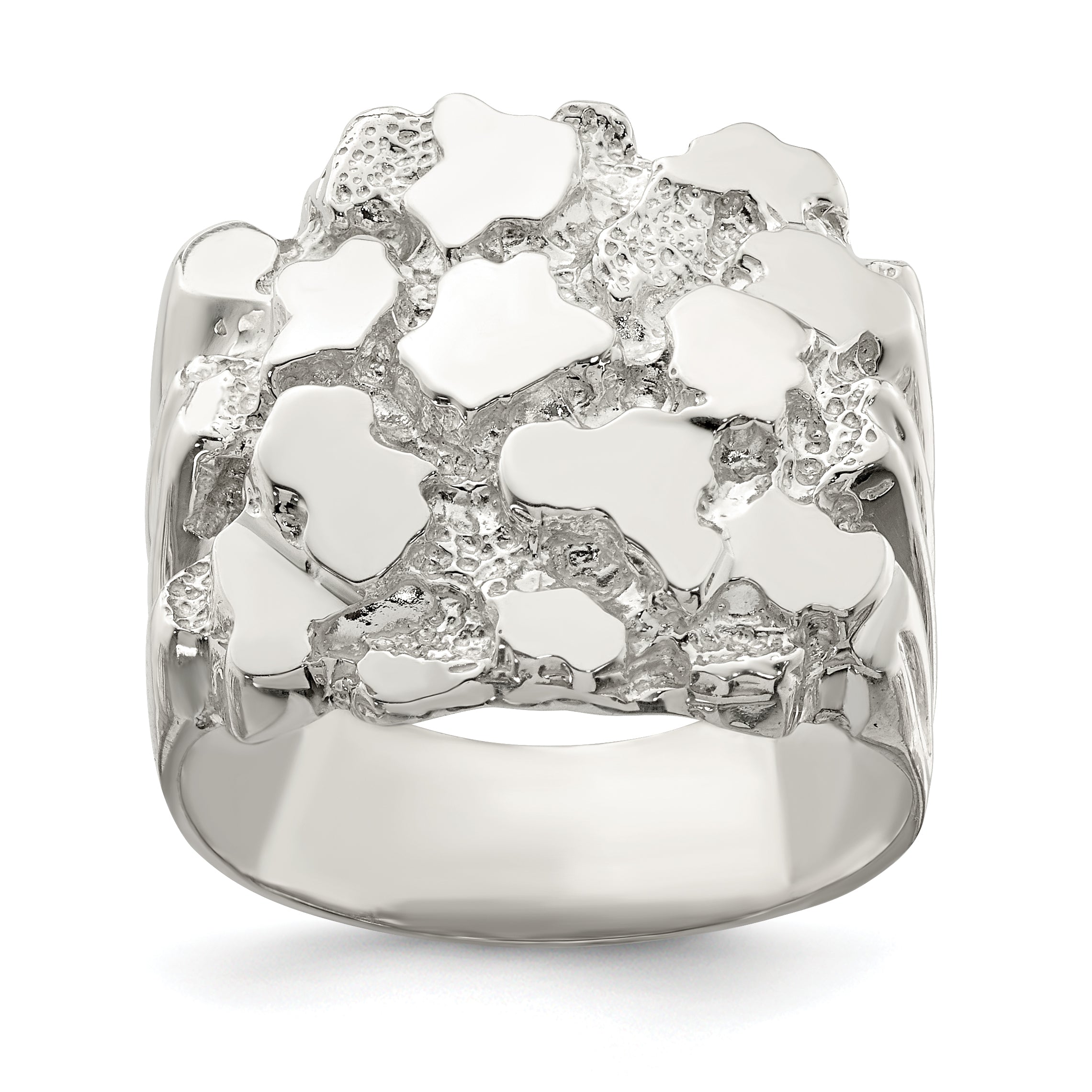 Sterling Silver Men's Nugget Ring Main image