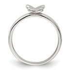 Sterling Silver Rhodium-plated Polished Butterfly Children's Ring