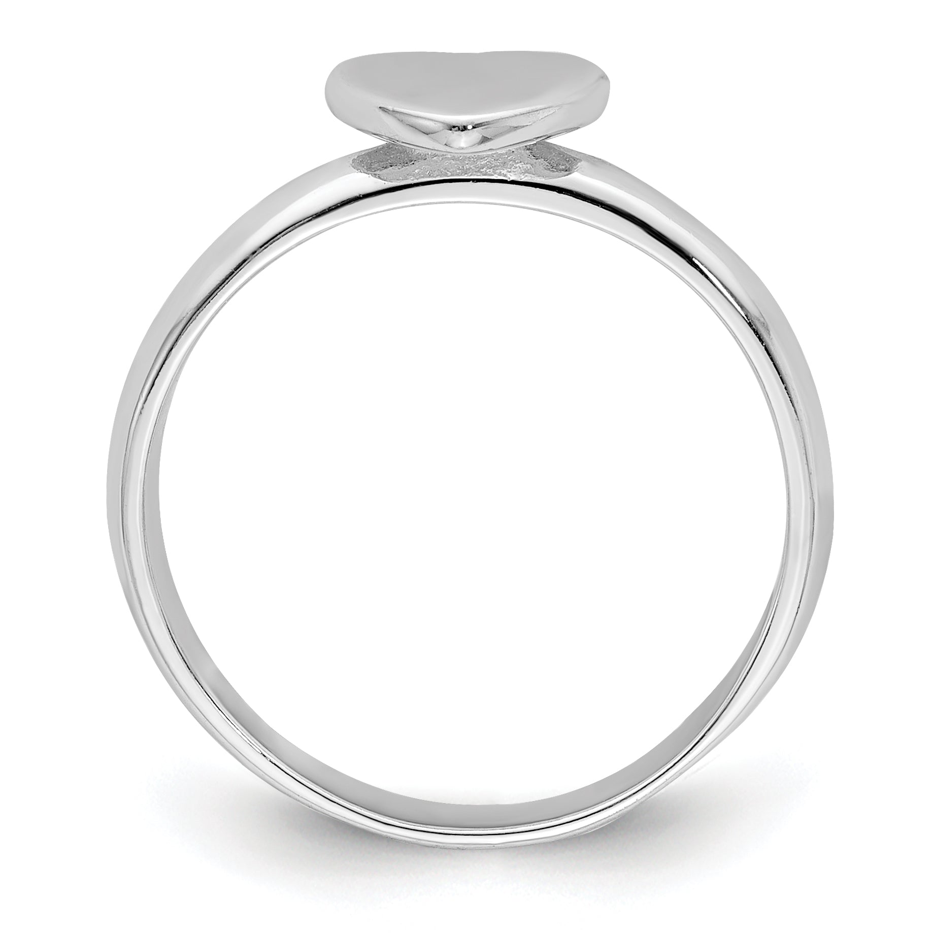Sterling Silver Rhodium-plated Polished Heart Children's Ring Secondary image