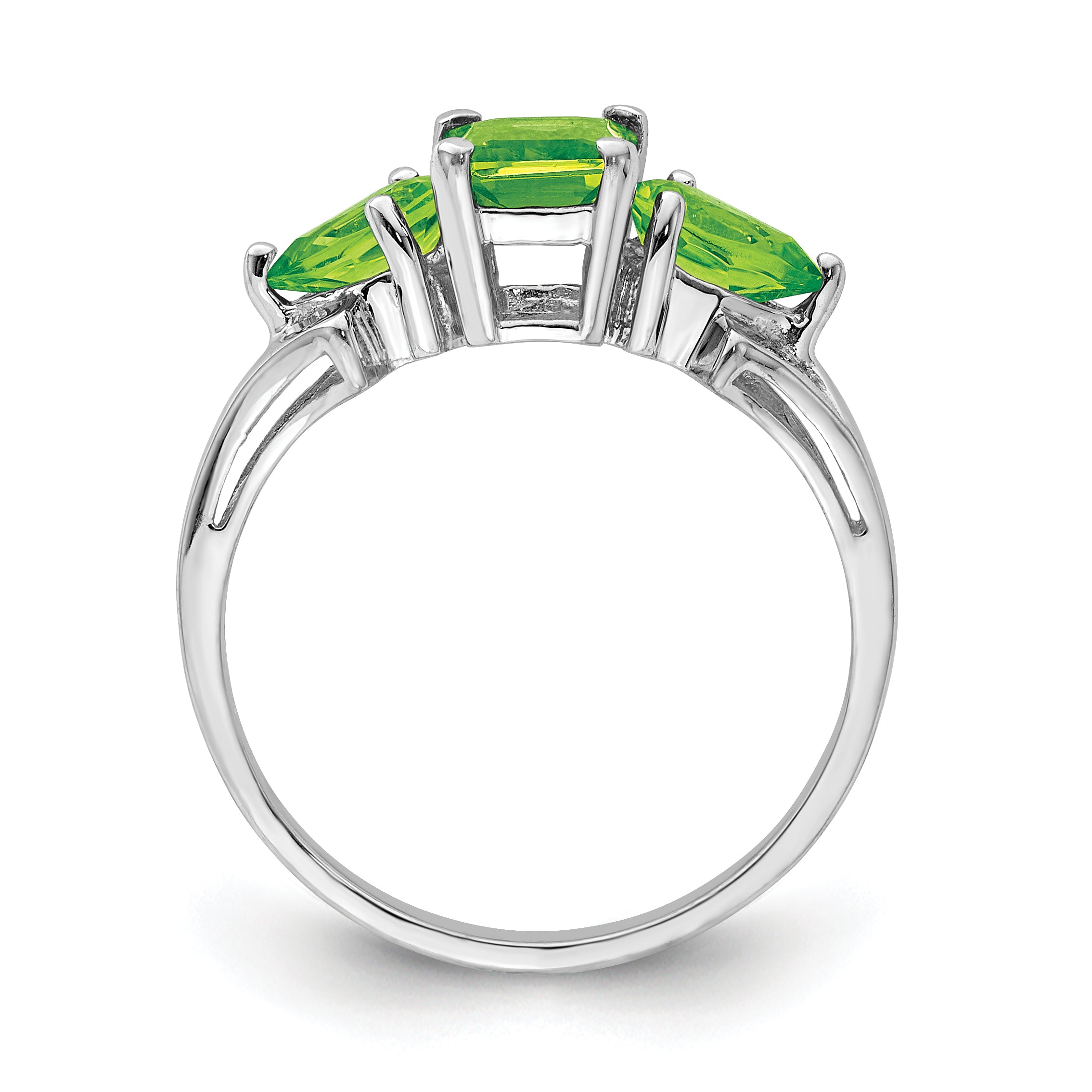 Sterling Silver Rhodium Peridot Ring Secondary image