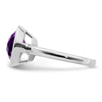 Sterling Silver Rhodium-plated Amethyst Ring