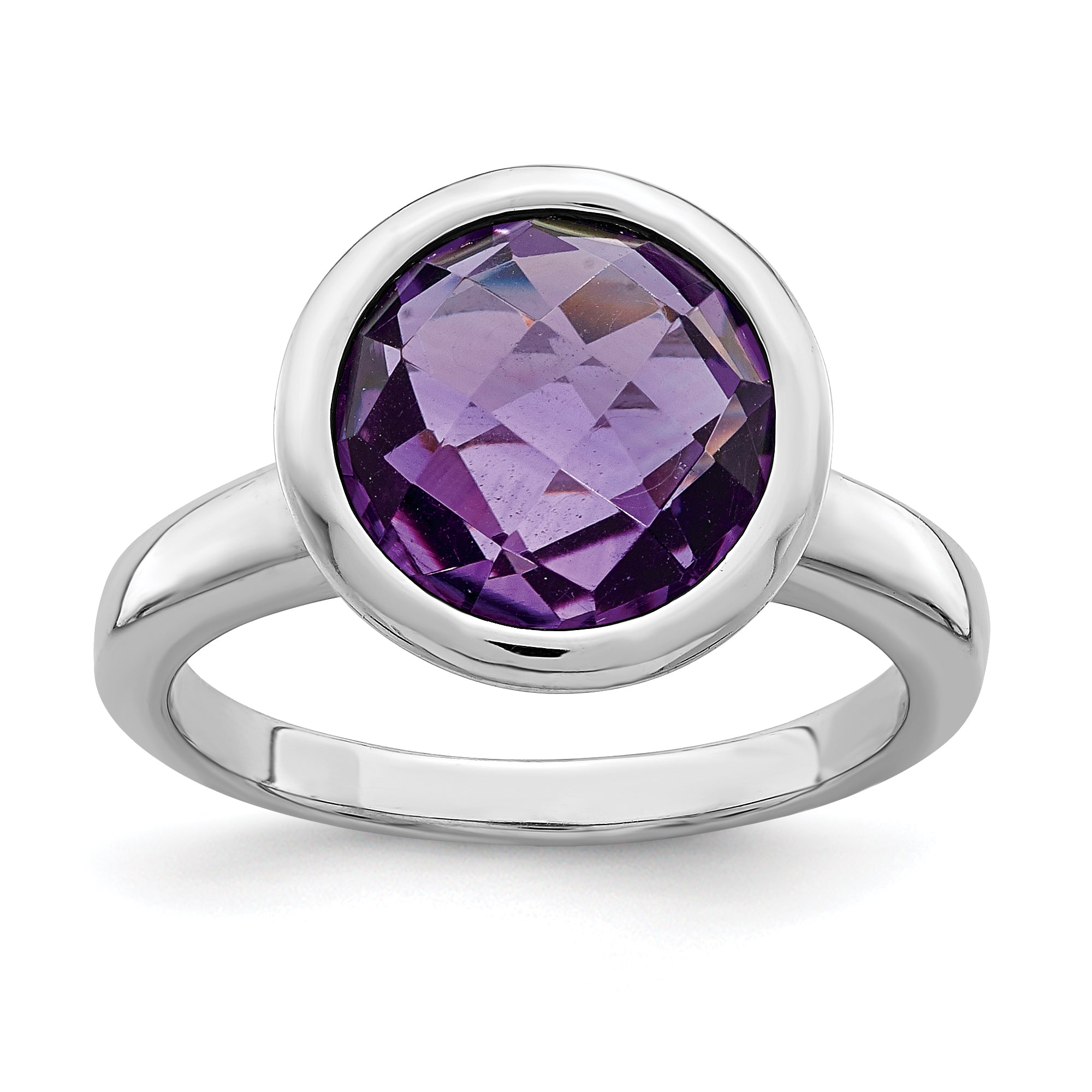 Sterling Silver Rhodium-plated Amethyst Ring Main image
