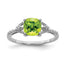 Sterling Silver Rhodium Plated Diamond and Peridot Ring