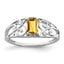 Sterling Silver Rhodium Plated Citrine Ring