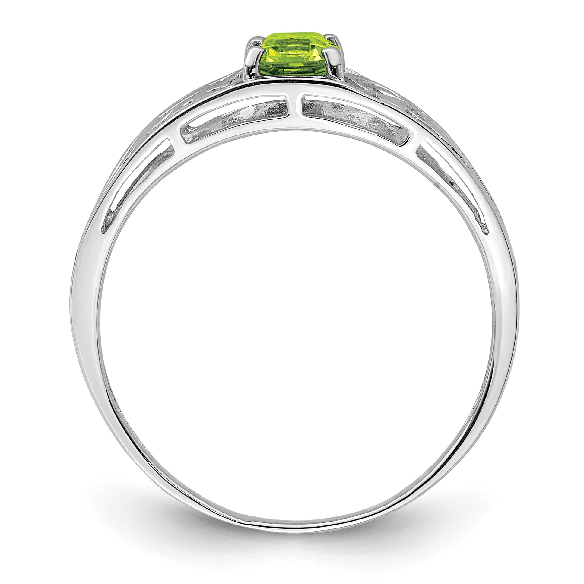 Sterling Silver Rhodium Plated Peridot Ring Secondary image