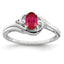 Sterling Silver Rhodium Plated Diamond & Ruby Ring