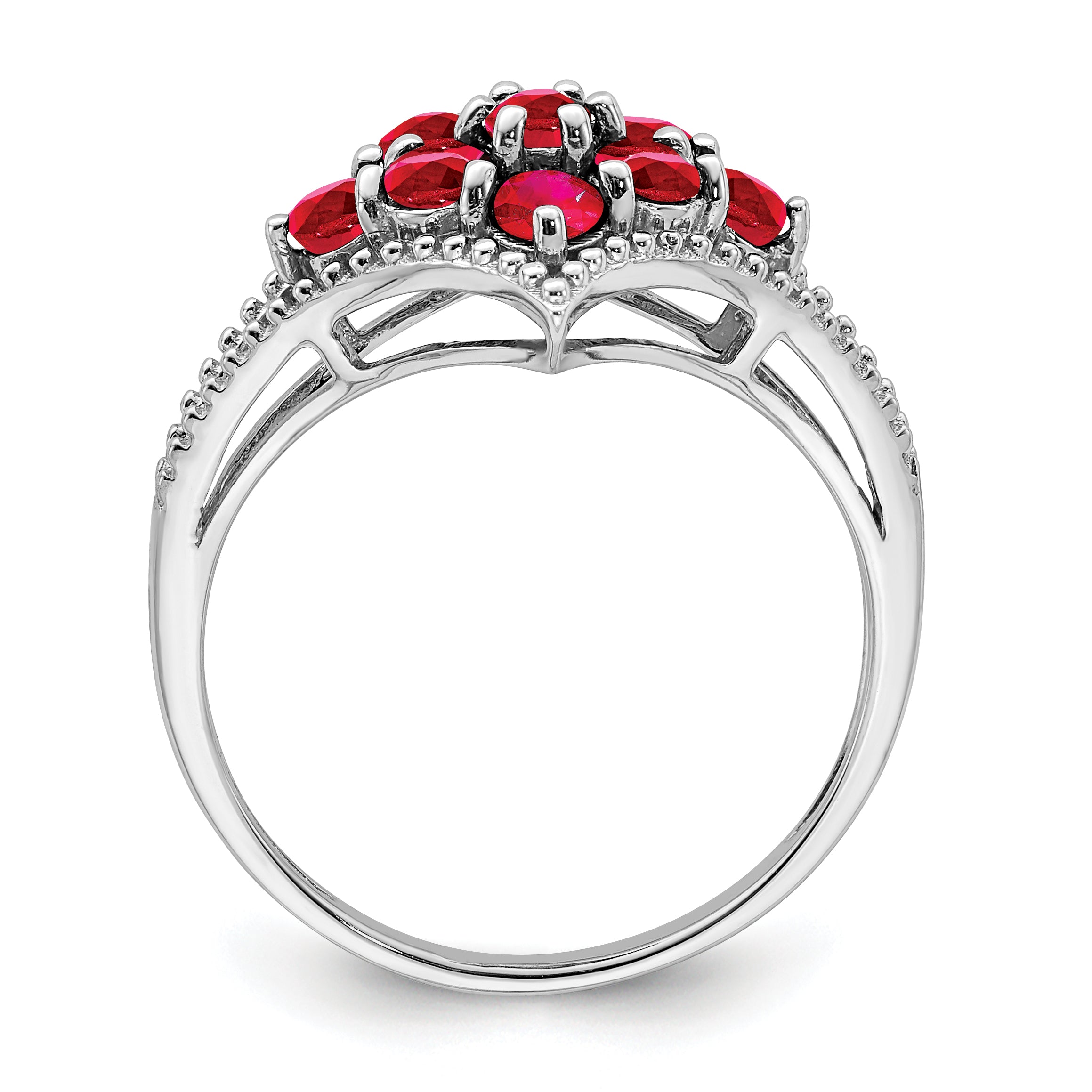 Sterling Silver Rhodium-plated Ruby Ring Secondary image