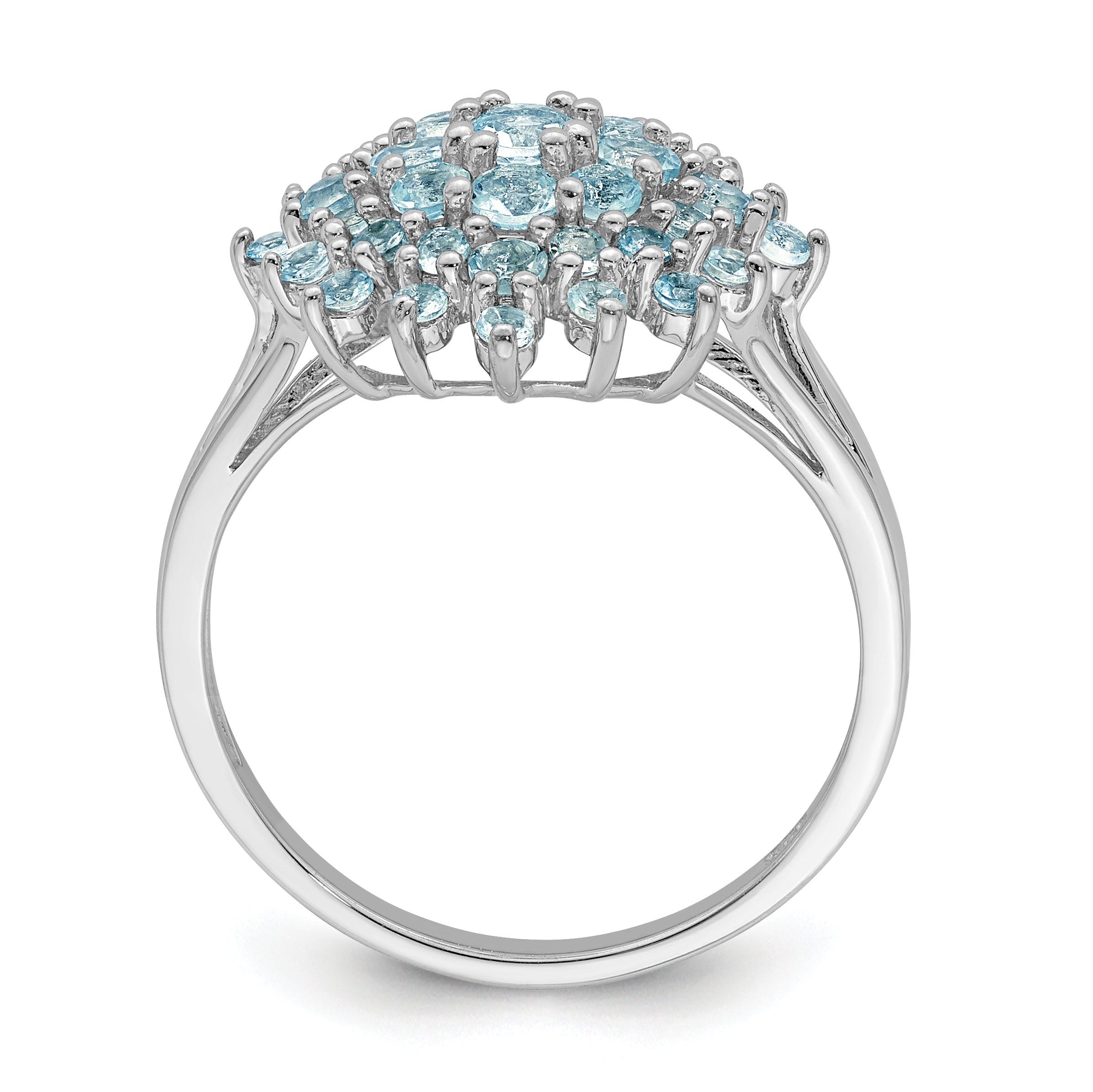 Sterling Silver Rhodium Aquamarine Ring Secondary image