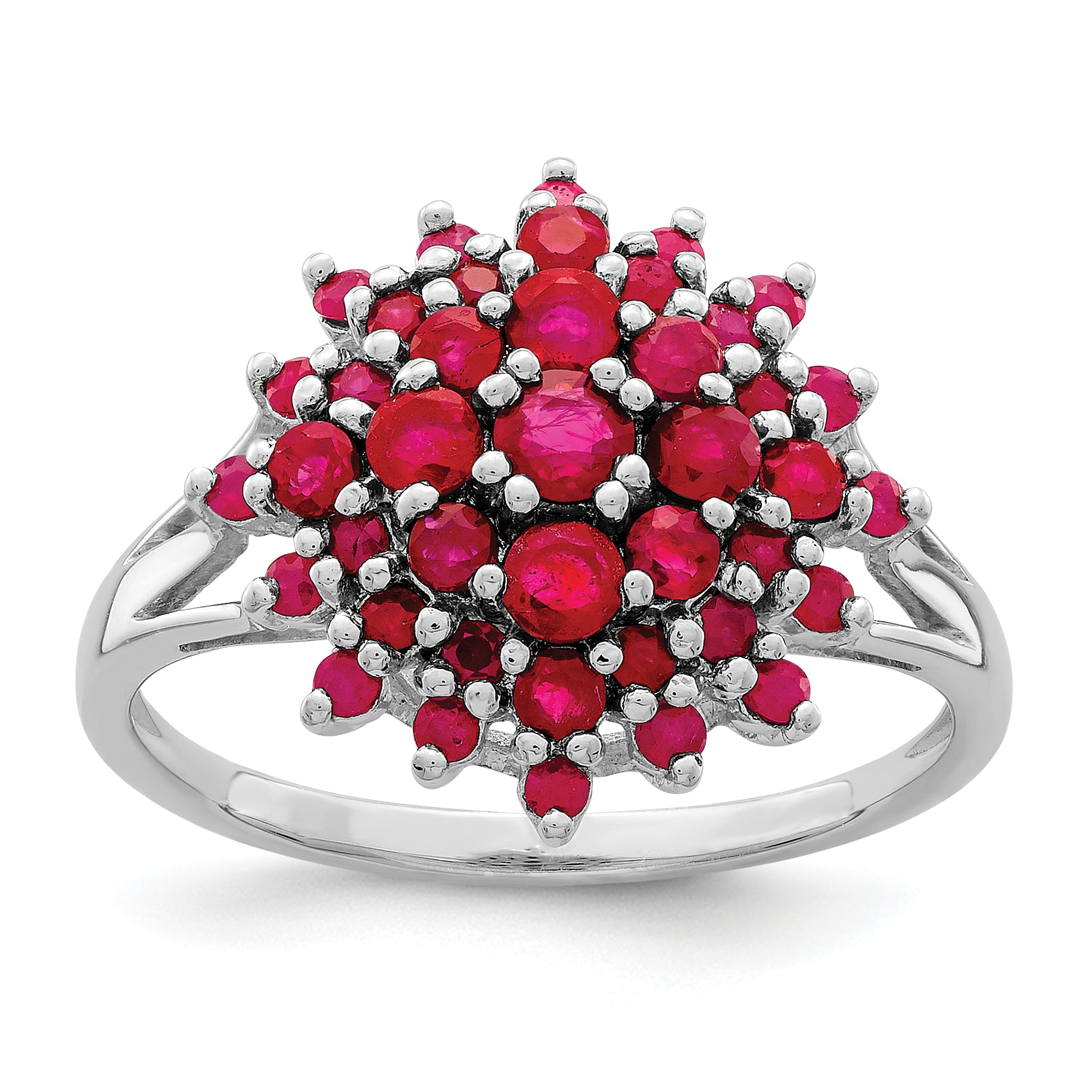 Sterling Silver Rhodium-plated Ruby Ring Main image