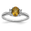 Sterling Silver Rhodium Diam. & Whiskey Quartz Ring