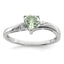 Sterling Silver Rhodium-Plated Green Quartz Diamond Ring