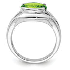 Sterling Silver Rhodium-Plated Peridot Ring