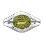 Sterling Silver Rhodium-Plated Peridot Ring