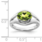Sterling Silver Rhodium-Plated Peridot Ring