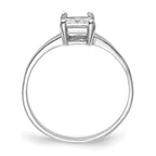 Sterling Silver Rhodium-plated Solitaire Princess CZ Ring