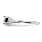 Sterling Silver Rhodium-plated Solitaire Princess CZ Ring