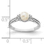 Sterling Silver Rhodium-Plated Plated Diamond and FW Cultured Pearl Ring