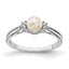 Sterling Silver Rhodium-Plated Diamond and FW Cultured Pearl Ring - Sophia Jewelers