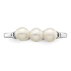 Sterling Silver Rhodium Plated Diamond and FW Cultured Pearl Ring