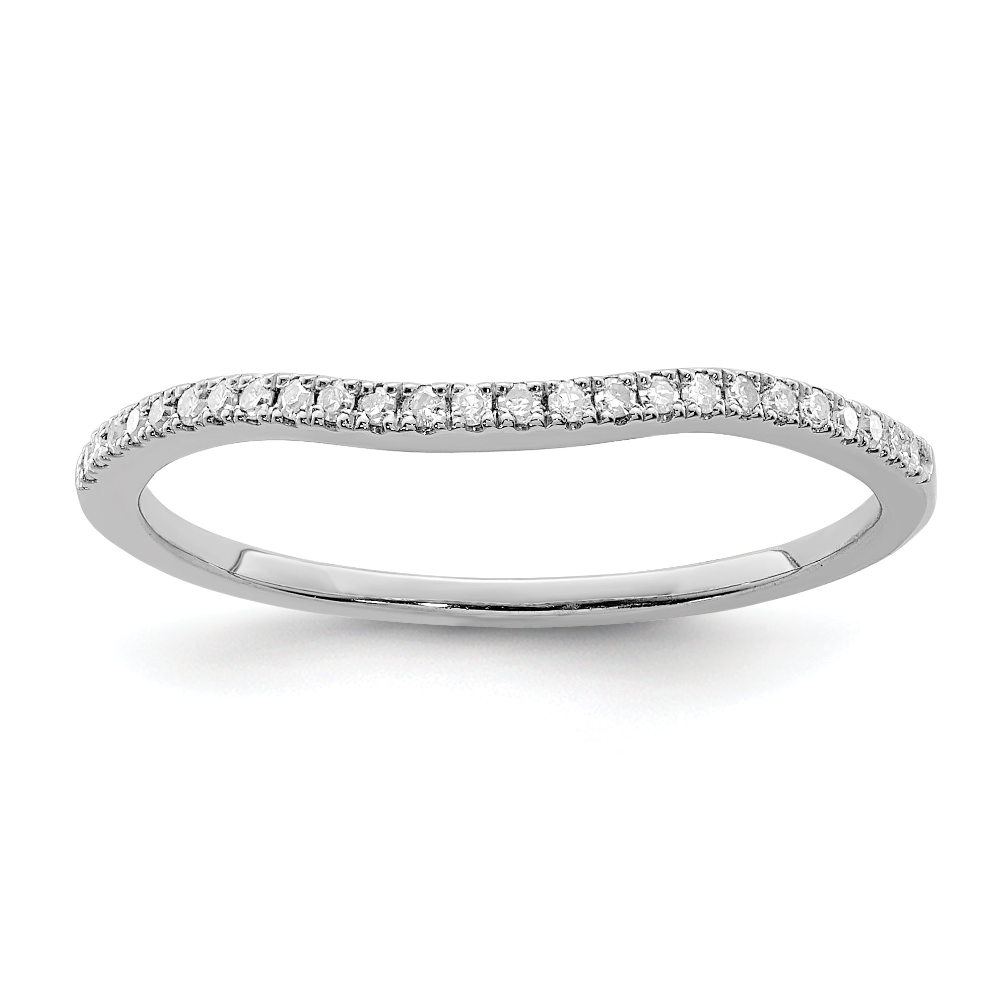 Sterling Silver Rhodium Plated Diamond Wrap Ring Main image