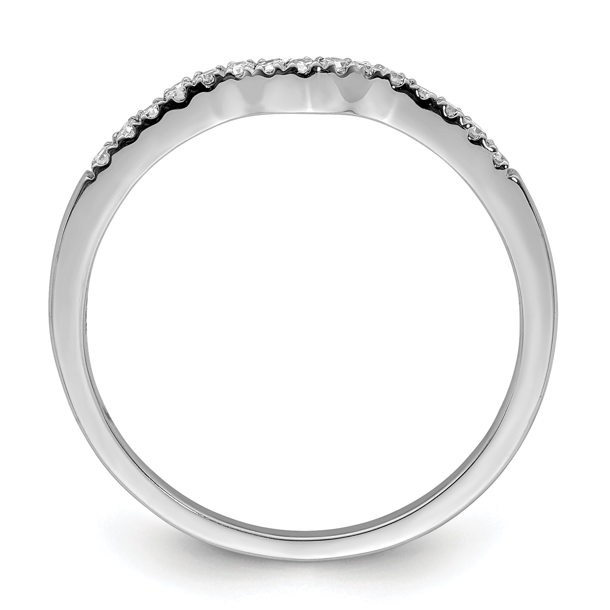 Sterling Silver Rhodium Plated Diamond Wrap Ring Secondary image